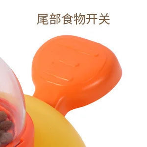 Interactive Feeder Yellow Duck Shaped Dog Slow Feeder Washable Automatic Dog Feeder Toy for Pets Food Dispenser