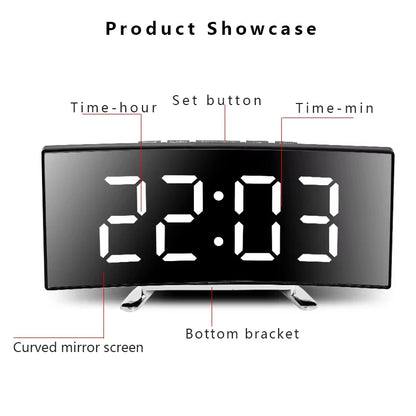 Electronic Alarm Clock Noiseless Design Digital LED Large Display Mirror Electronic Clock Digital Alarm Clock LED Mirror Clocks