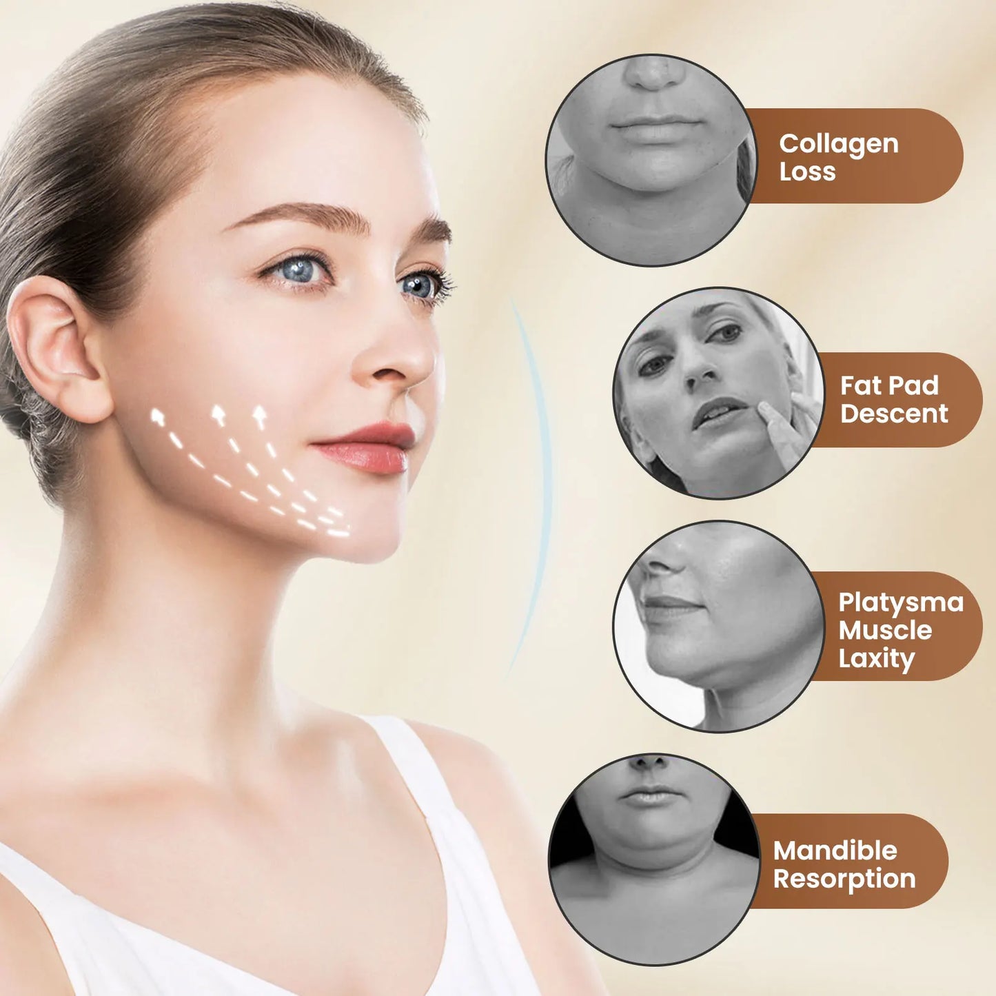 Microcurrent Facial Lifting Massager Double Chin Reducer - Varixo