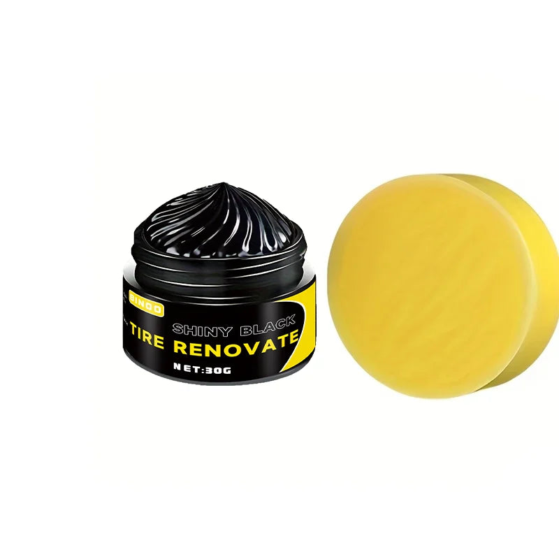 Black Shiny Tire wax - durable, long-lasting protection and repair for all kinds of tires - prevents cracks and whitens