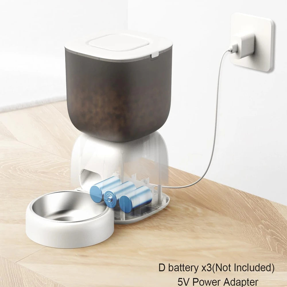 3L Automatic Pet Feeder Smart Food Dispenser Cat & Dog Timer Stainless Steel Bowl Automatic Dog & Cat Pet Feeding Pet Supplies