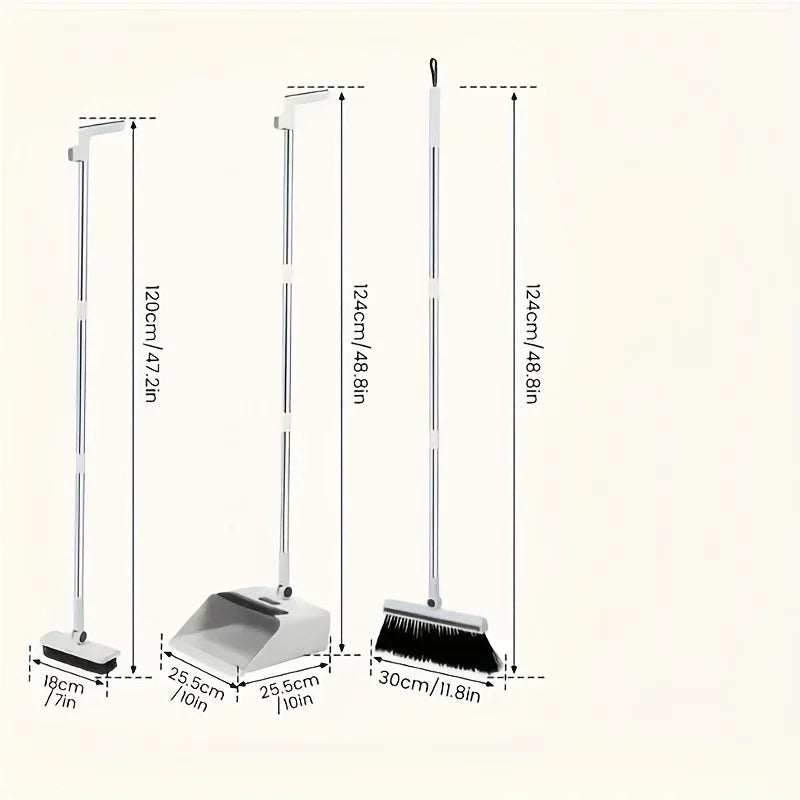 3-in-1 Folding Broom and Dustpan Set - Varixo
