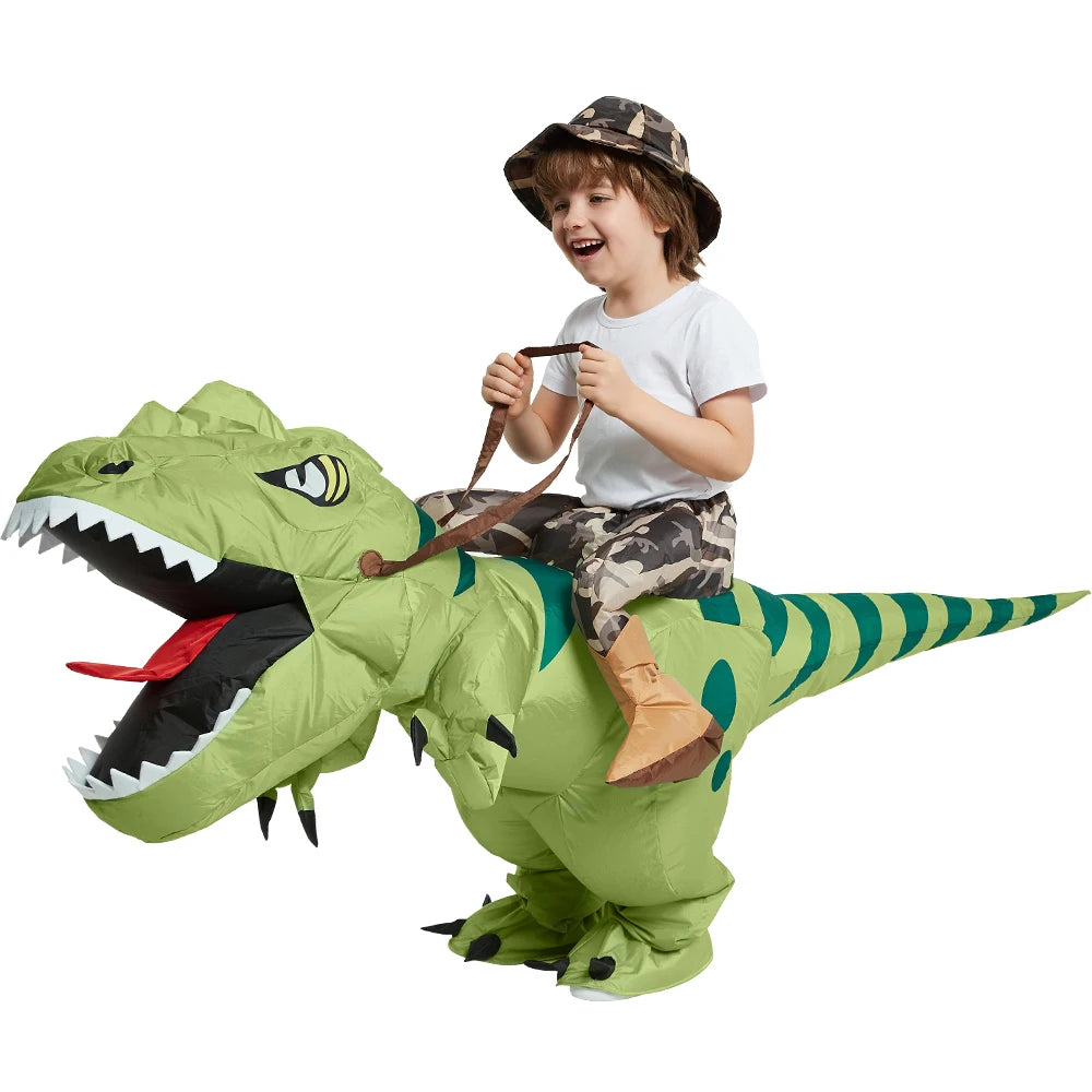Animal Cartoon Riding T-Rex Inflatable Costume Nursery Kids Dinosaur Role Playing Game Adult Kids Chasing Game Birthday Gift