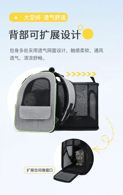 Cat Bag for Outdoor Use Portable and Expandable Pet Travel Bag Small Dog Cat Travel Backpack Pet Accessories