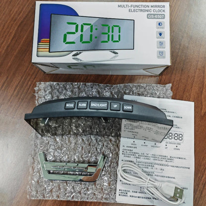Electronic Alarm Clock Noiseless Design Digital LED Large Display Mirror Electronic Clock Digital Alarm Clock LED Mirror Clocks