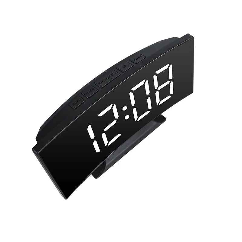 Electronic Alarm Clock Noiseless Design Digital LED Large Display Mirror Electronic Clock Digital Alarm Clock LED Mirror Clocks