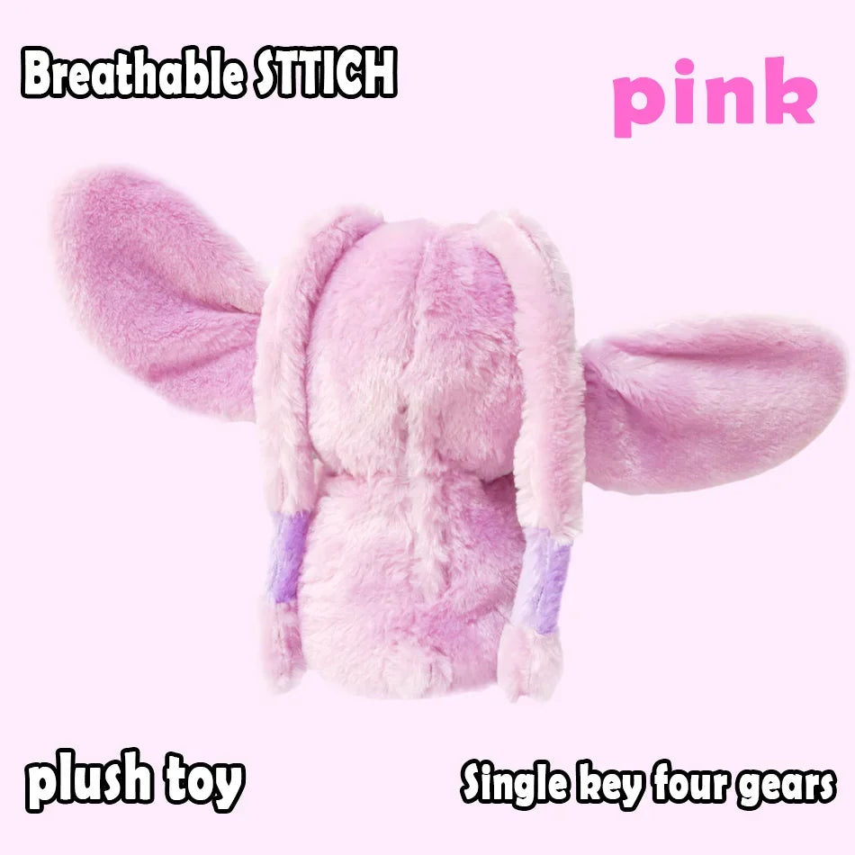 2026! & hot Lilo Stitch Plush Doll Breath Child Peluche Kawaii Soothes Toy Anime Baby Music Light Sleep Toys Pink Stitch Kid Gi