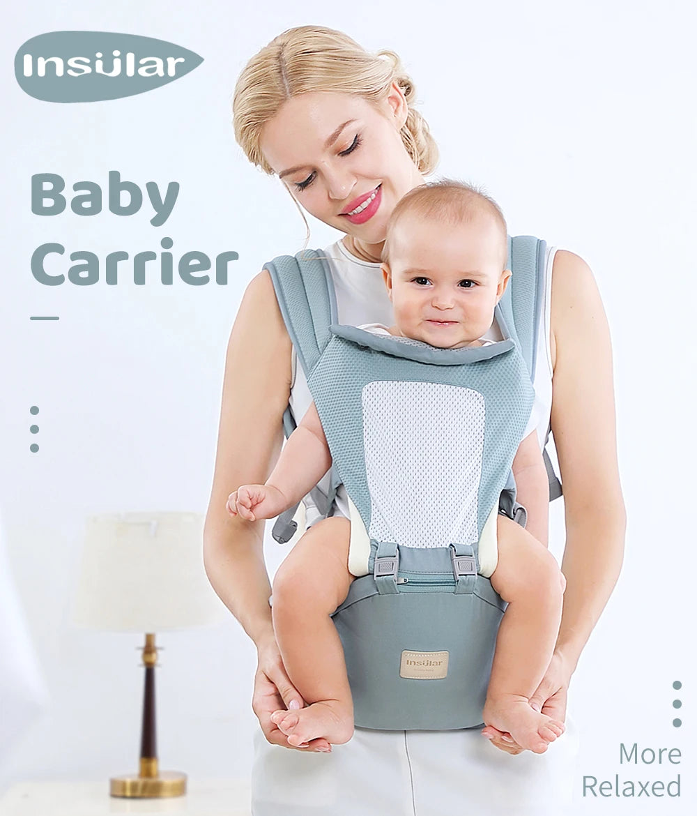 Insular  Ergonomics Baby Carrier Sling Portable Child Backpacks Thickening Shoulders 360 Ergonomic Hoodie Kangaroo 0-36 Months