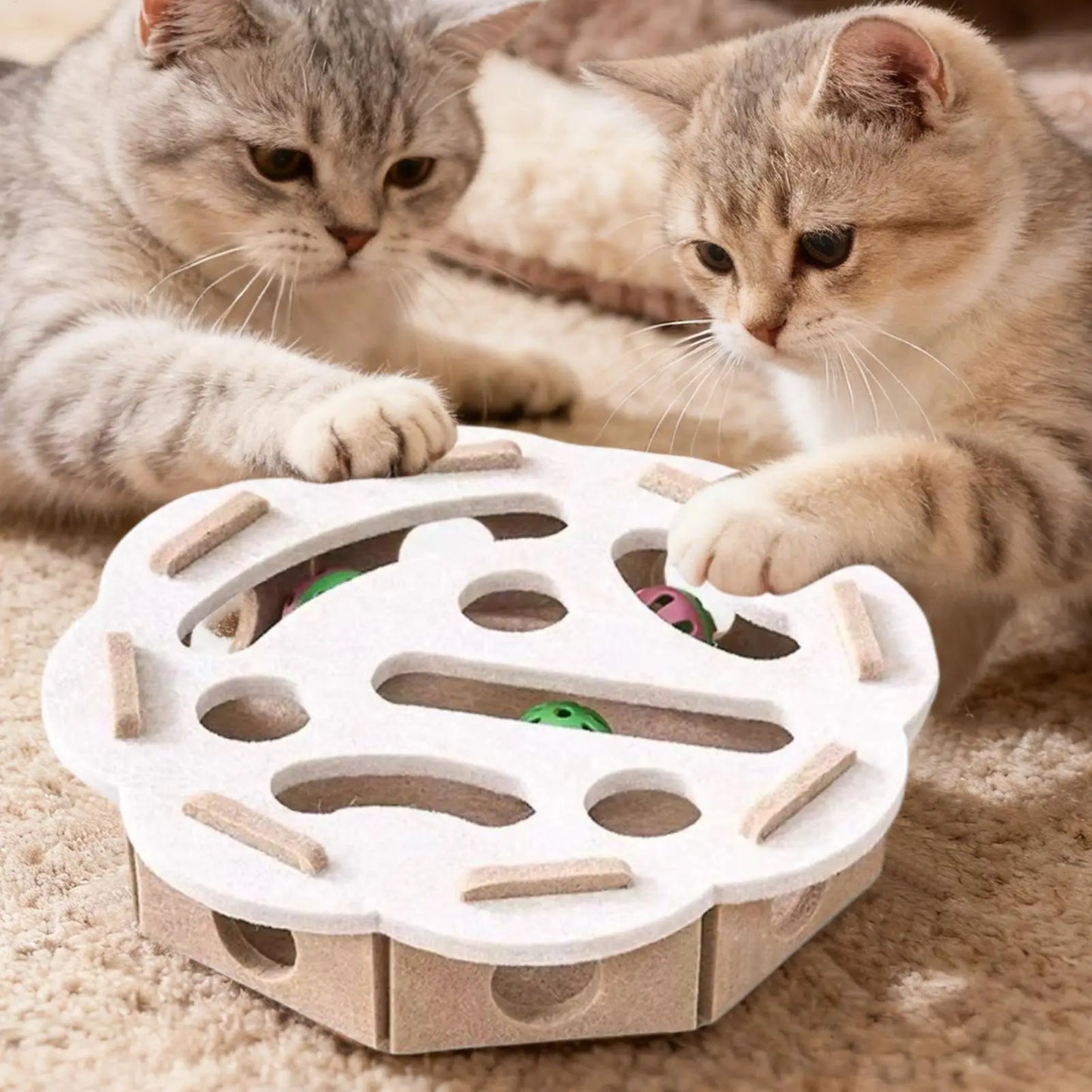 Cat Ball Puzzle Toy Pet Felt Play Game Cat Puzzle Box Game For Indoor Outdoor Home Garden Backyard Exercise Patio Balcony