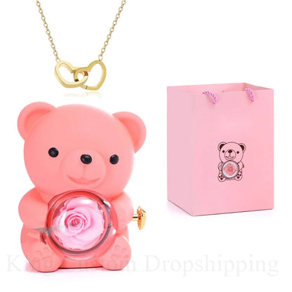 Rotating Rose Bear Jewelry Box - Varixo
