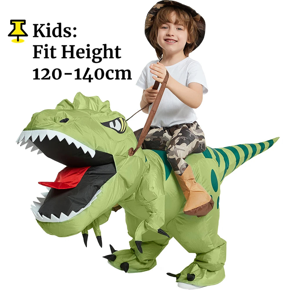 Animal Cartoon Riding T-Rex Inflatable Costume Nursery Kids Dinosaur Role Playing Game Adult Kids Chasing Game Birthday Gift