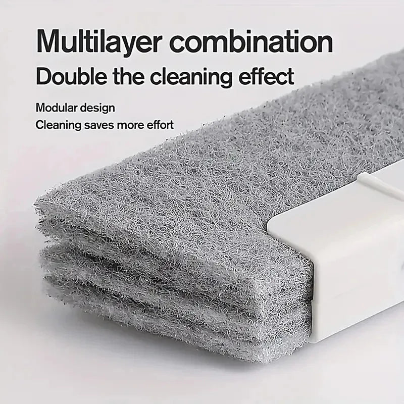 1pc 2 In 1 Groove Cleaning Tool Window Frame Door Groove Cleaning Brush Sliding Door Track Cleaning Tools Hand-held Crevice Clea