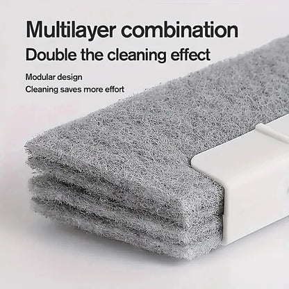 1pc 2 In 1 Groove Cleaning Tool Window Frame Door Groove Cleaning Brush Sliding Door Track Cleaning Tools Hand-held Crevice Clea