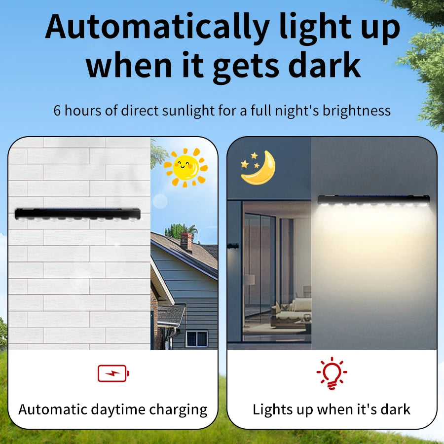 Solar Sign Light Outdoor LED Wall Lamp Address Light Dusk to Dawn Sunlight for Billboard Mailbox House Number Porch Fence Garden