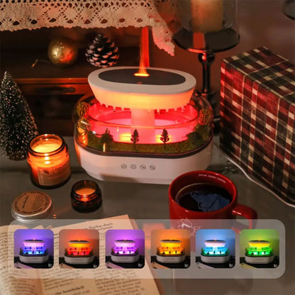 Rain Cloud Aroma Diffuser Small Air Humidifiers Water Drip Micro Landscape Essential Oils Ultrasonic Diffuser with 6 Night Light