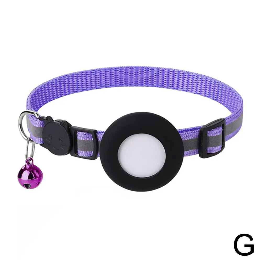 Pet Smart Bluetooth With Bell Cute Reflective Dog Tracking Collar Footprint Address Bird Cat Pendant Night Anti T1K3