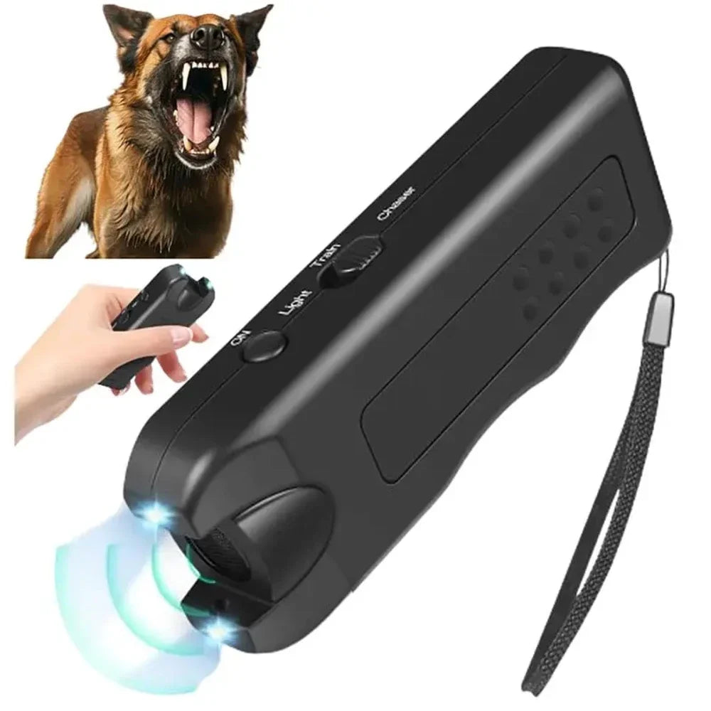 Dog Repeller Portable Ultrasonic Deterrent Handheld Anti-barking 3in1 Dog Training Device Repel Animals Pets Trainer