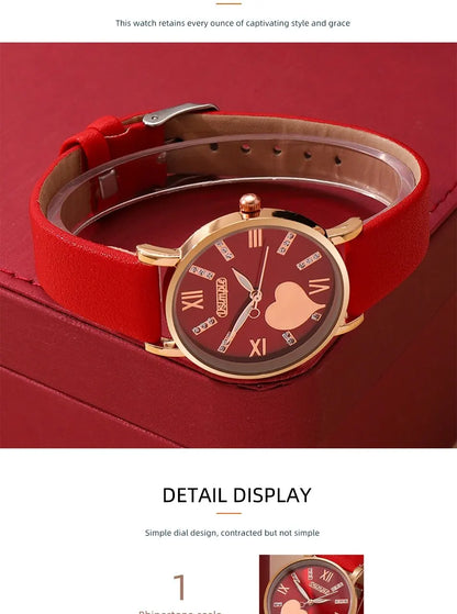 6PCS Set Heart Dial Classic Women Watch - Varixo