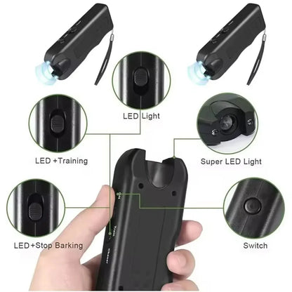 Dog Repeller Portable Ultrasonic Deterrent Handheld Anti-barking 3in1 Dog Training Device Repel Animals Pets Trainer