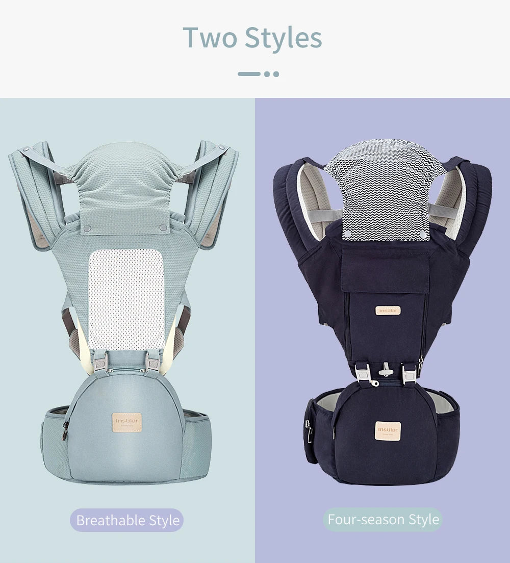 Insular  Ergonomics Baby Carrier Sling Portable Child Backpacks Thickening Shoulders 360 Ergonomic Hoodie Kangaroo 0-36 Months