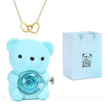 Rotating Rose Bear Jewelry Box - Varixo