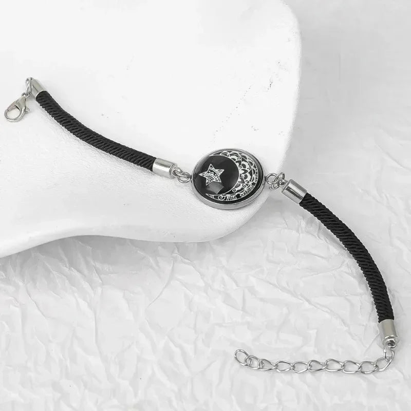 2pcs Luminous Sun Moon Braided Bracelets for Lovers Adjustable Couple Bracelets Fashion Valentine's Day Jewelry Girlfriend Gifts
