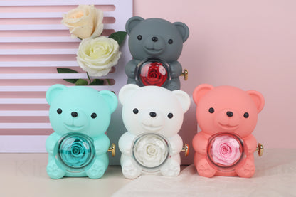 Rotating Rose Bear Jewelry Box - Varixo