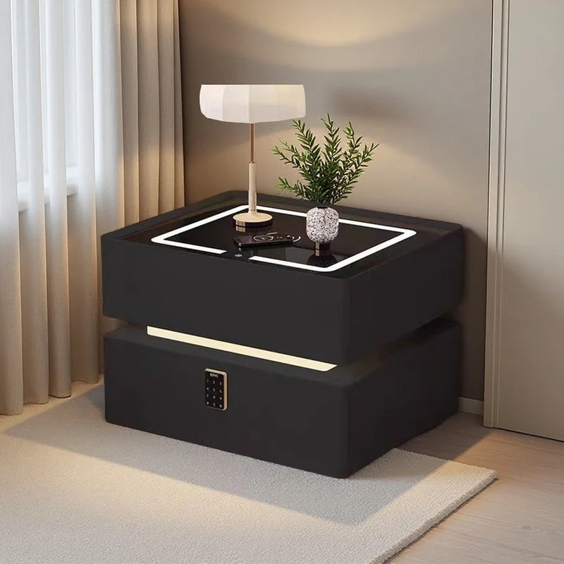 Smart Wireless Charger Bluetooth Speaker Sensor Light Password Lock Bedside Table - Varixo