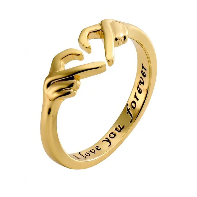 Luxury Designer Double Hand Heart Couple Rings - Varixo