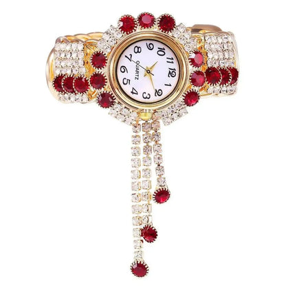 5PCS/Set Luxury Rhinestone Women Watches Fashion Adjustable Bangle Ladies Quartz Wristwatch Jewelry Set Reloj Mujer（Without Box）