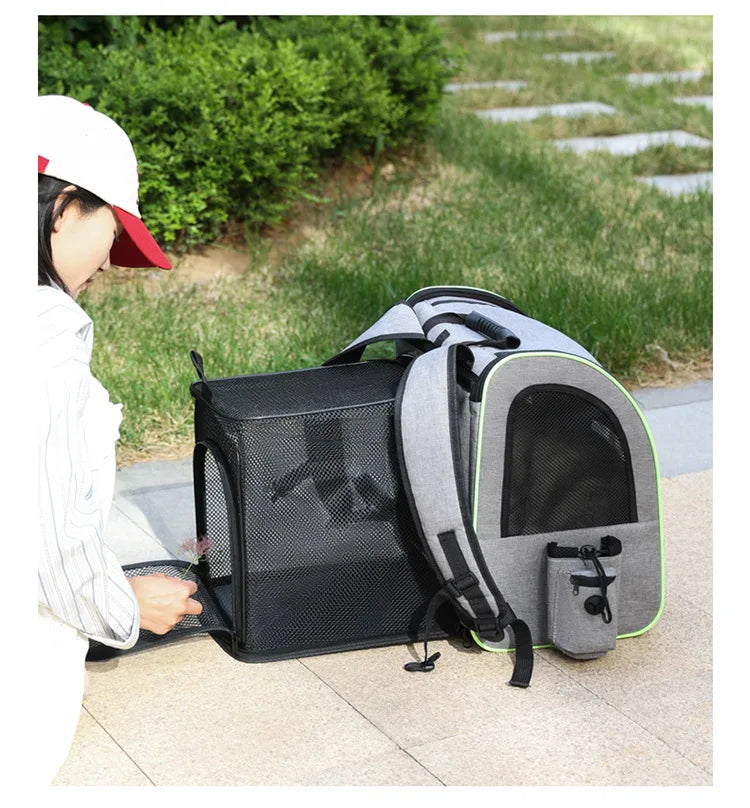 Cat Bag for Outdoor Use Portable and Expandable Pet Travel Bag Small Dog Cat Travel Backpack Pet Accessories