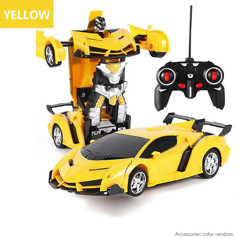 Electric RC Car 2 In 1 Transformation Robots Sports Vehicle Model Robots Boys Toys Remote Cool RC Deformation Cars Kid Toy Gifts