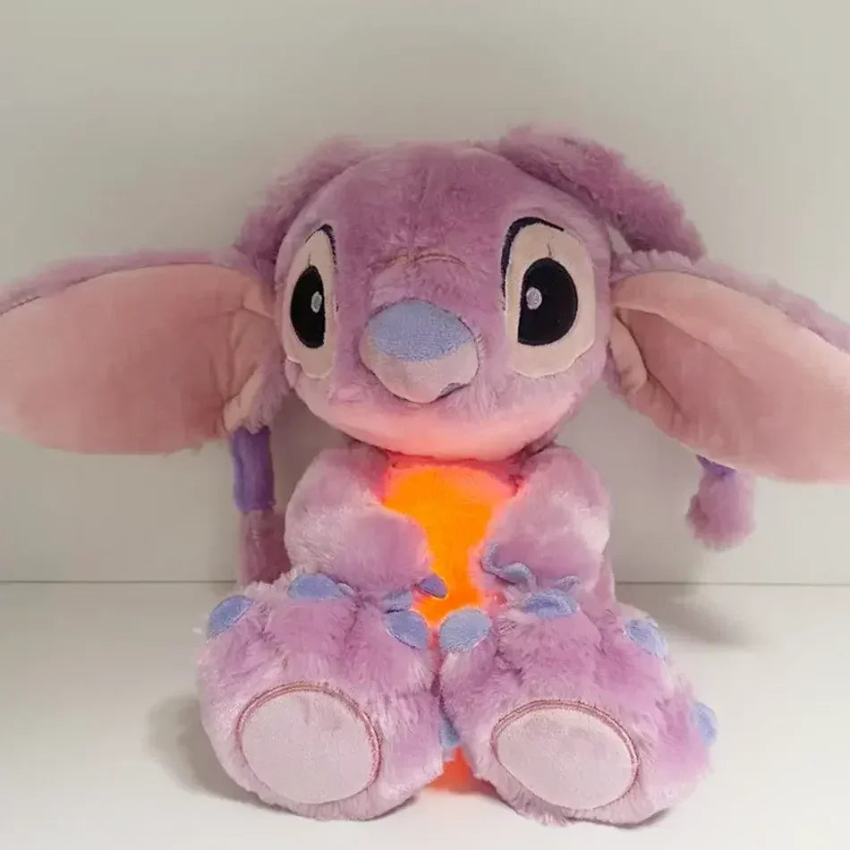 2026! & hot Lilo Stitch Plush Doll Breath Child Peluche Kawaii Soothes Toy Anime Baby Music Light Sleep Toys Pink Stitch Kid Gi