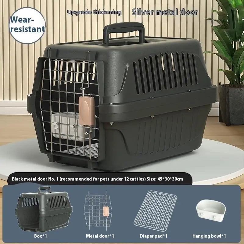 Portable Cat Cage Pet Carrier Thickening Pet Carrier Outdoor Handheld Shipping Box Car Carrying Pet Transport Box Pet Supplies