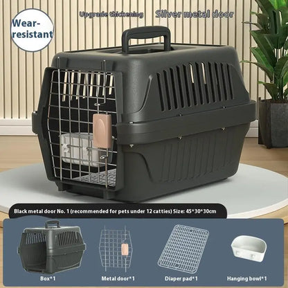 Portable Cat Cage Pet Carrier Thickening Pet Carrier Outdoor Handheld Shipping Box Car Carrying Pet Transport Box Pet Supplies