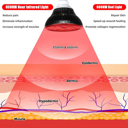 Red and Infrared Light Therapy Lamp 660nm 850nm for Physiotherapy Instrument Facial BodyTreatment Anti Aging Beauty Devices