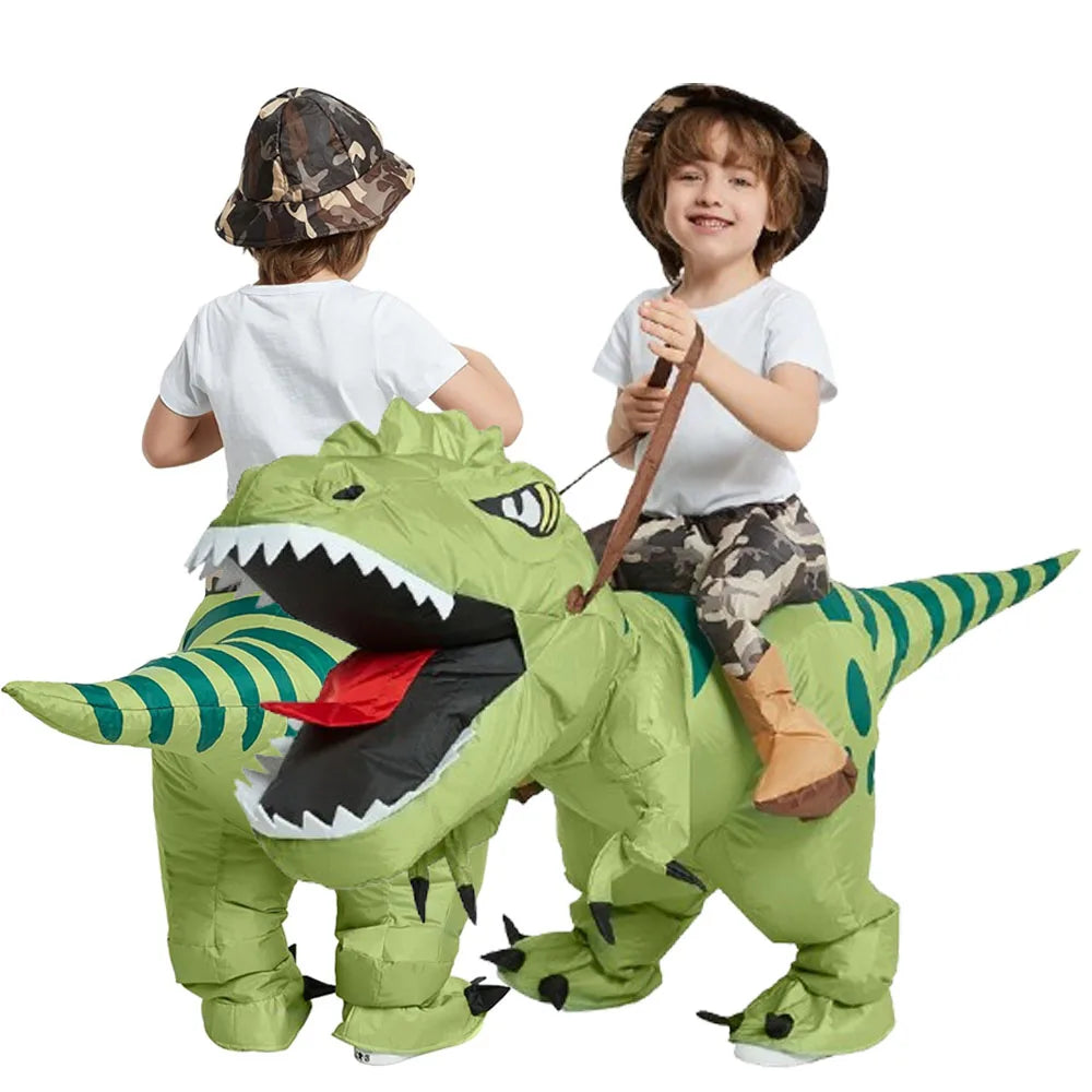 Animal Cartoon Riding T-Rex Inflatable Costume Nursery Kids Dinosaur Role Playing Game Adult Kids Chasing Game Birthday Gift
