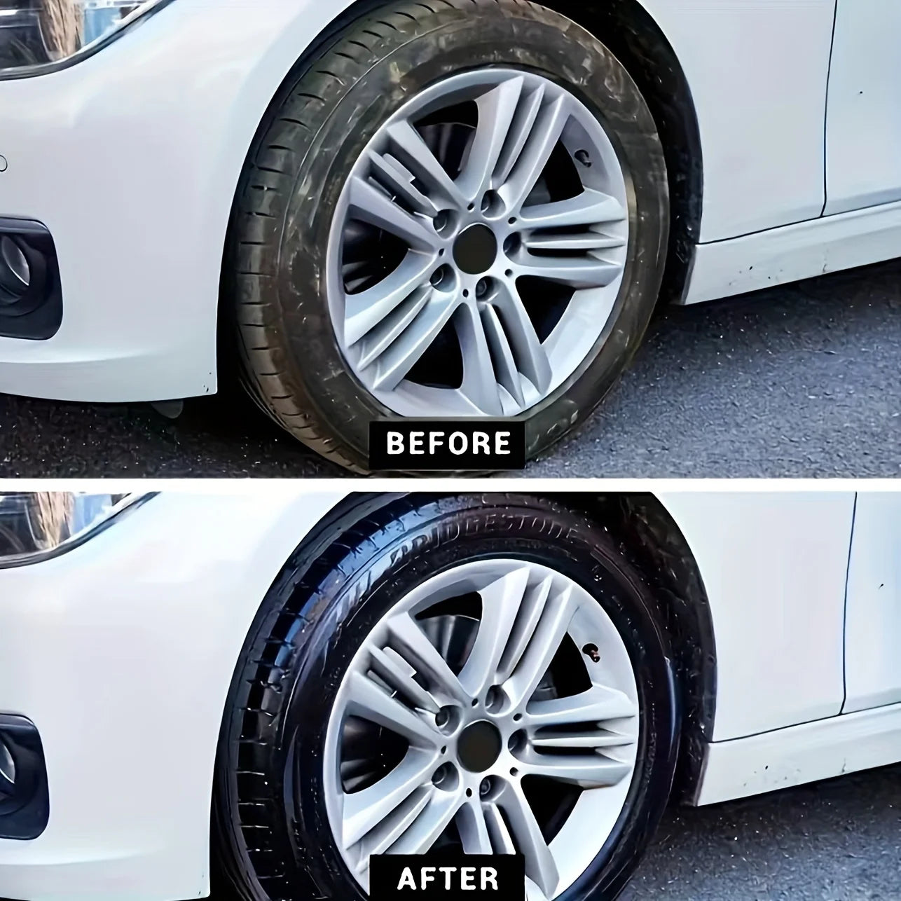 Black Shiny Tire wax - durable, long-lasting protection and repair for all kinds of tires - prevents cracks and whitens