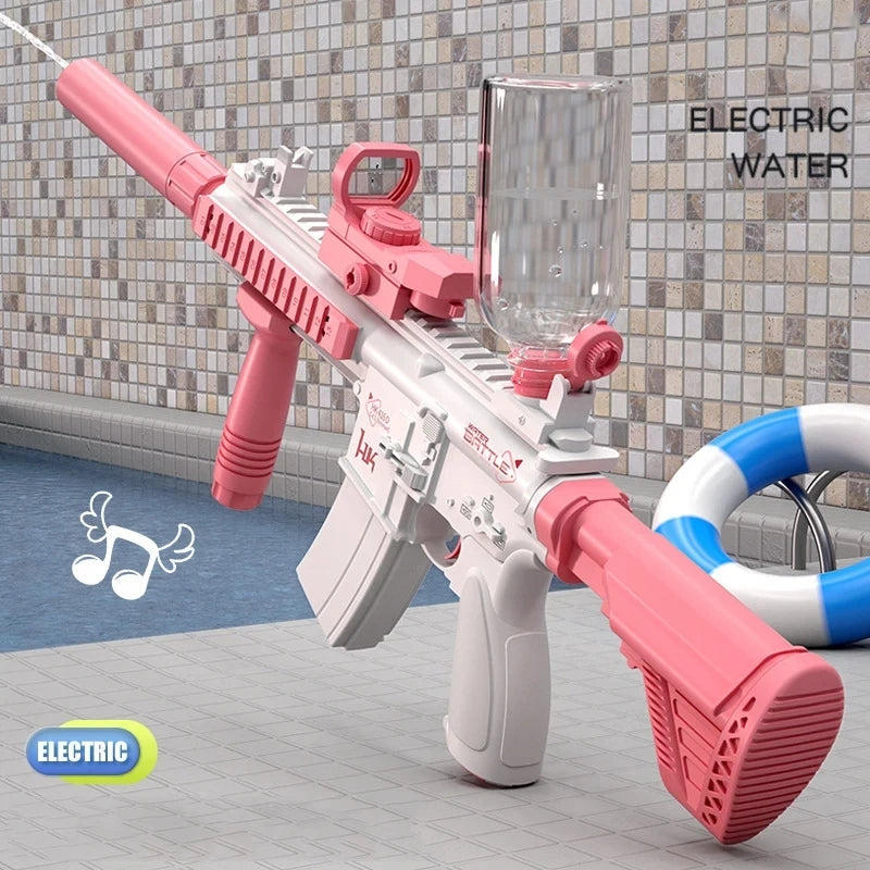 Pistola de agua M416, pistola eléctrica, juguete de tiro, totalmente automático, tiro de verano, playa, diversión al aire libre,