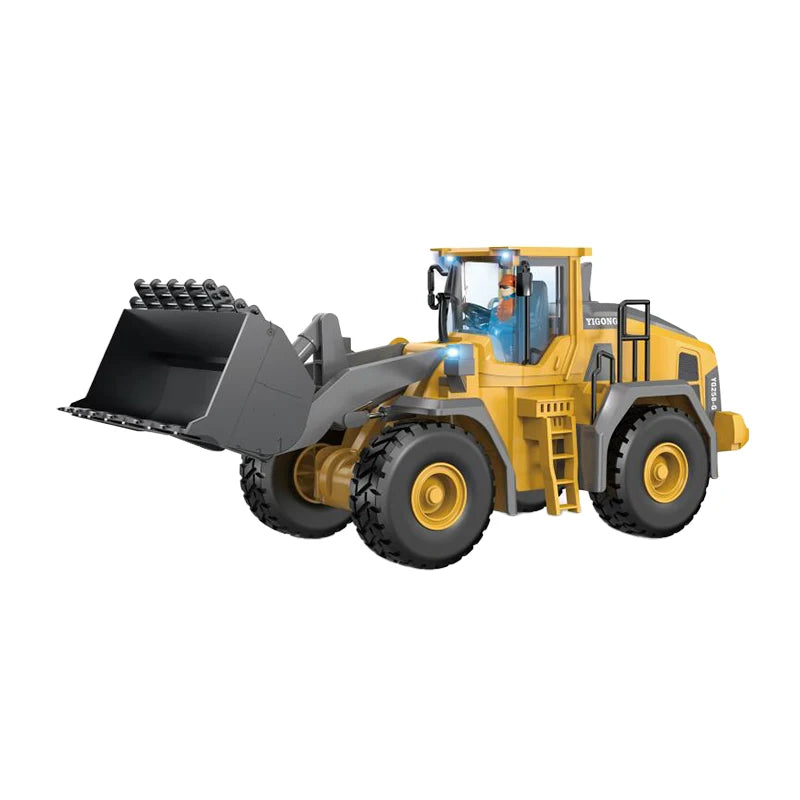 ZWN 2.4G Remote Control Excavator Dump Truck RC Model Car Toy Professional Alloy Plastic Simulation Construction Vehicle for Kid