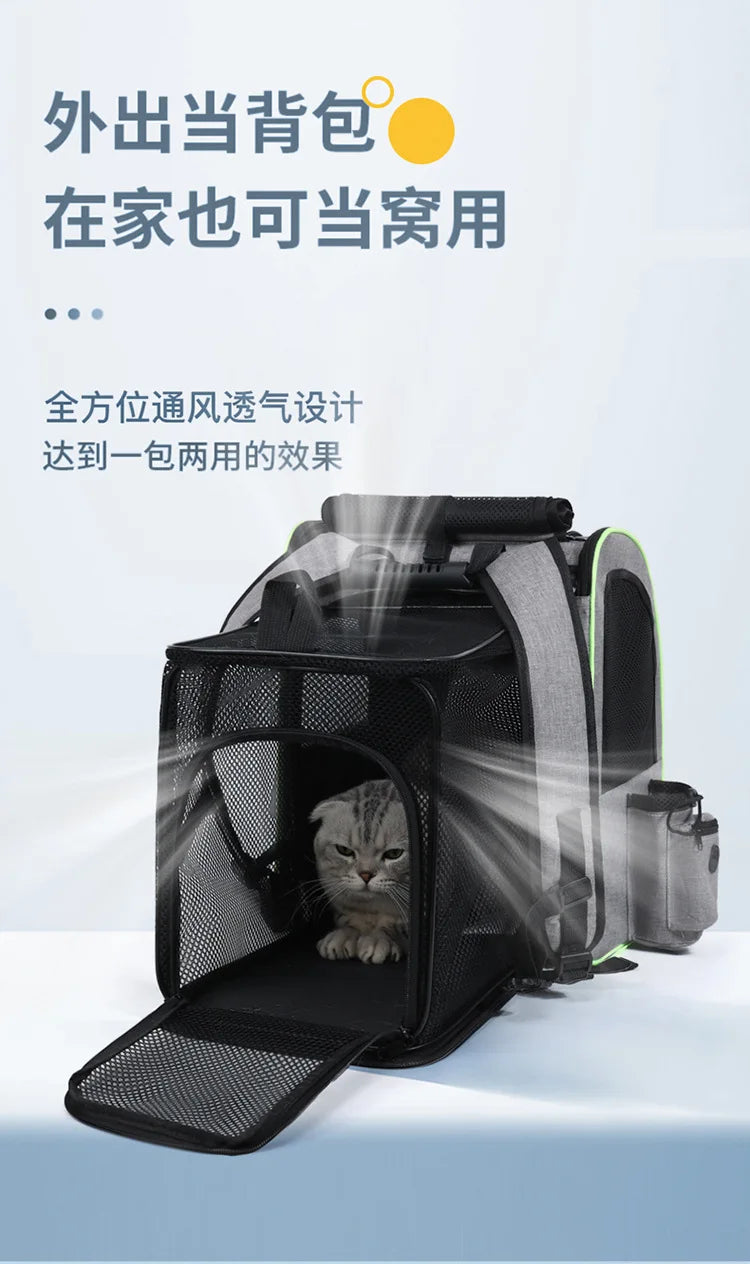 Cat Bag for Outdoor Use Portable and Expandable Pet Travel Bag Small Dog Cat Travel Backpack Pet Accessories