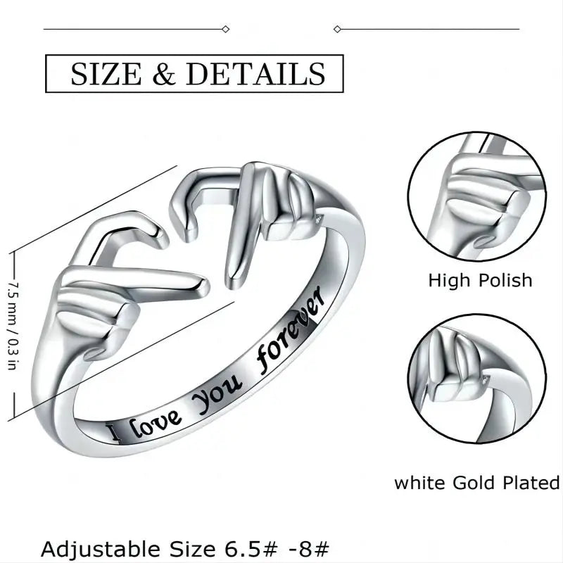 Luxury Designer Double Hand Heart Couple Rings - Varixo