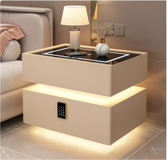 Smart Wireless Charger Bluetooth Speaker Sensor Light Password Lock Bedside Table - Varixo