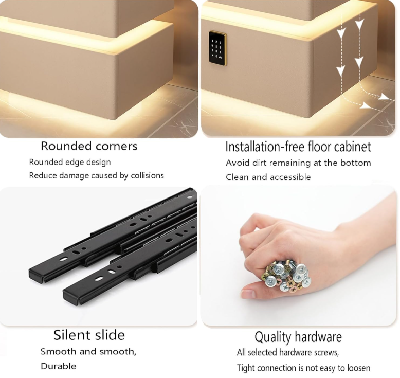 Smart Wireless Charger Bluetooth Speaker Sensor Light Password Lock Bedside Table - Varixo
