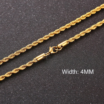 3-11MM Classic Cuban Chain Necklace for Men Women,Silver Black Gold Grey Color Stainless Steel Chains,Basic Punk Jewelry Gift