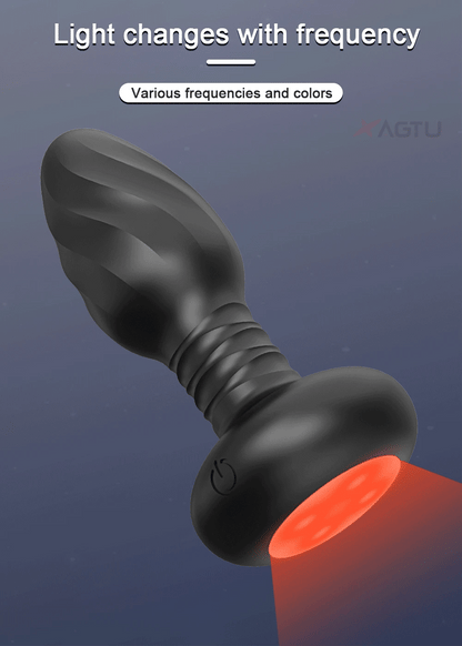 360° Rotation Vibrating LED Butt Plug for Men Wiggle Prostate Massager Gay APP Anal Vibrator Anal Plug Sex Toy for Couples