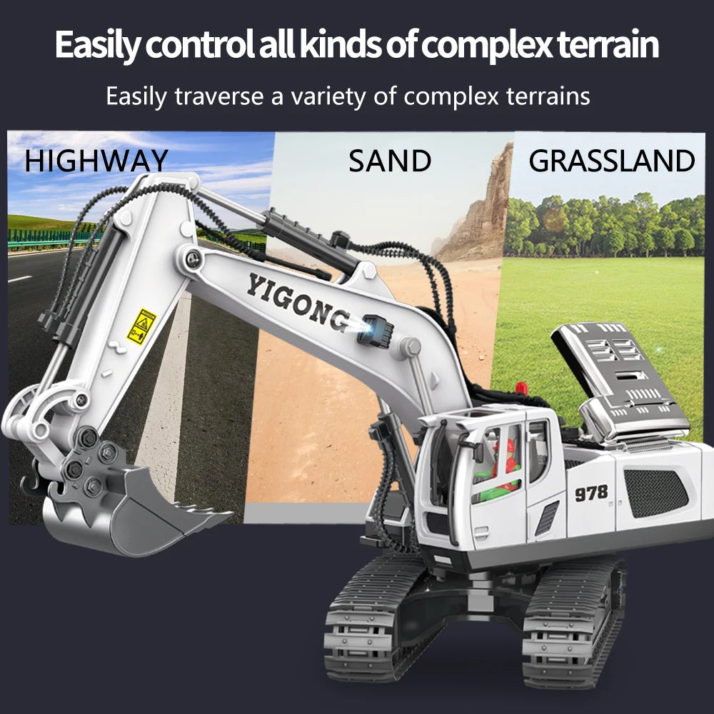 2.4G RC CARS RC Controlled Excavator Alloy Remote Control Vehicle Excavator Engineering Vehicle Dumper  Electric toys Gifts