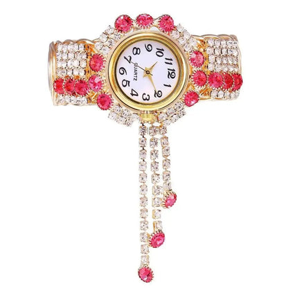 5PCS/Set Luxury Rhinestone Women Watches Fashion Adjustable Bangle Ladies Quartz Wristwatch Jewelry Set Reloj Mujer（Without Box）