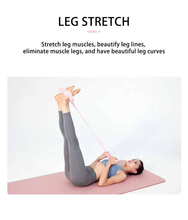Multi-Functional Four-Tube Pedal Tensioner Yoga Elastic Band Home Fitness Equipment Abdominal Strengthening Tension Rope