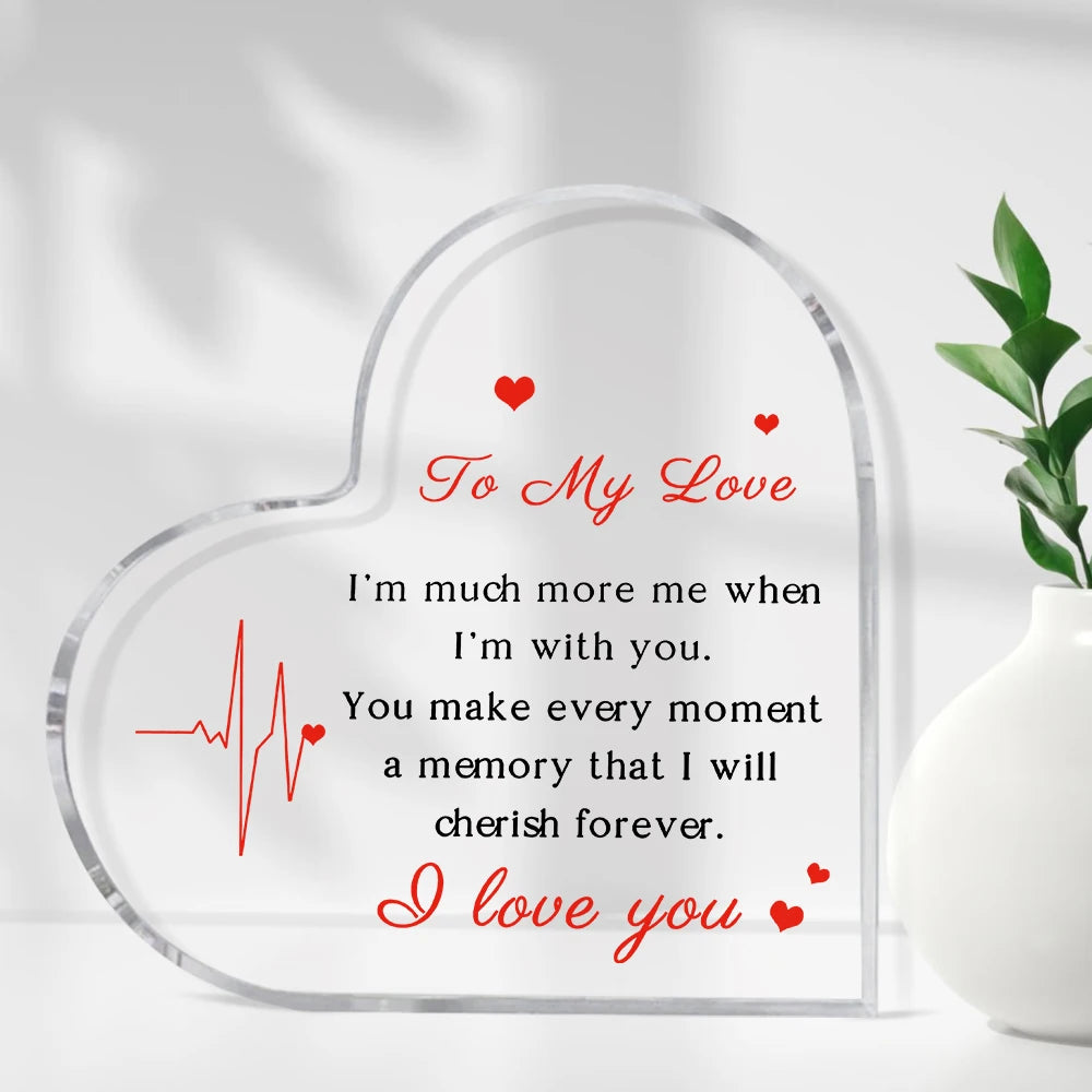Gifts for Her/Him, Girlfriend Boyfriend Gifts - Engraved Acrylic Plaque , Anniversary Christmas Valentine's Day Birthday Gifts